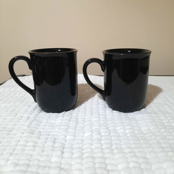 Otagiri - Vintage Iris Mug/Cup Pair - Black and Gold Trim - Picture 5 of 7
